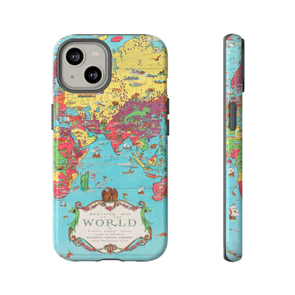 Map of the World Retro Travel iPhone Case