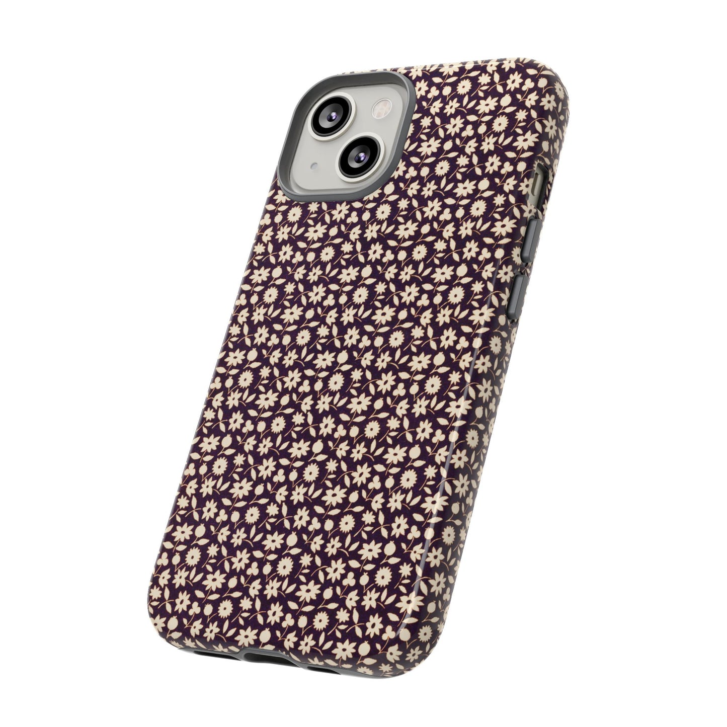 Coffee and Cream Vintage Floral Pattern iPhone Case