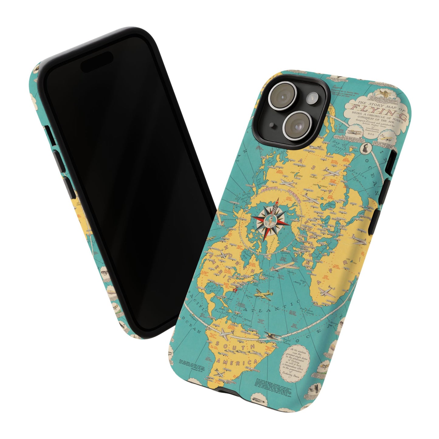 Map of Flying Retro iPhone Case