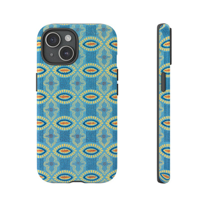 Turquoise Retro Geometric iPhone Case