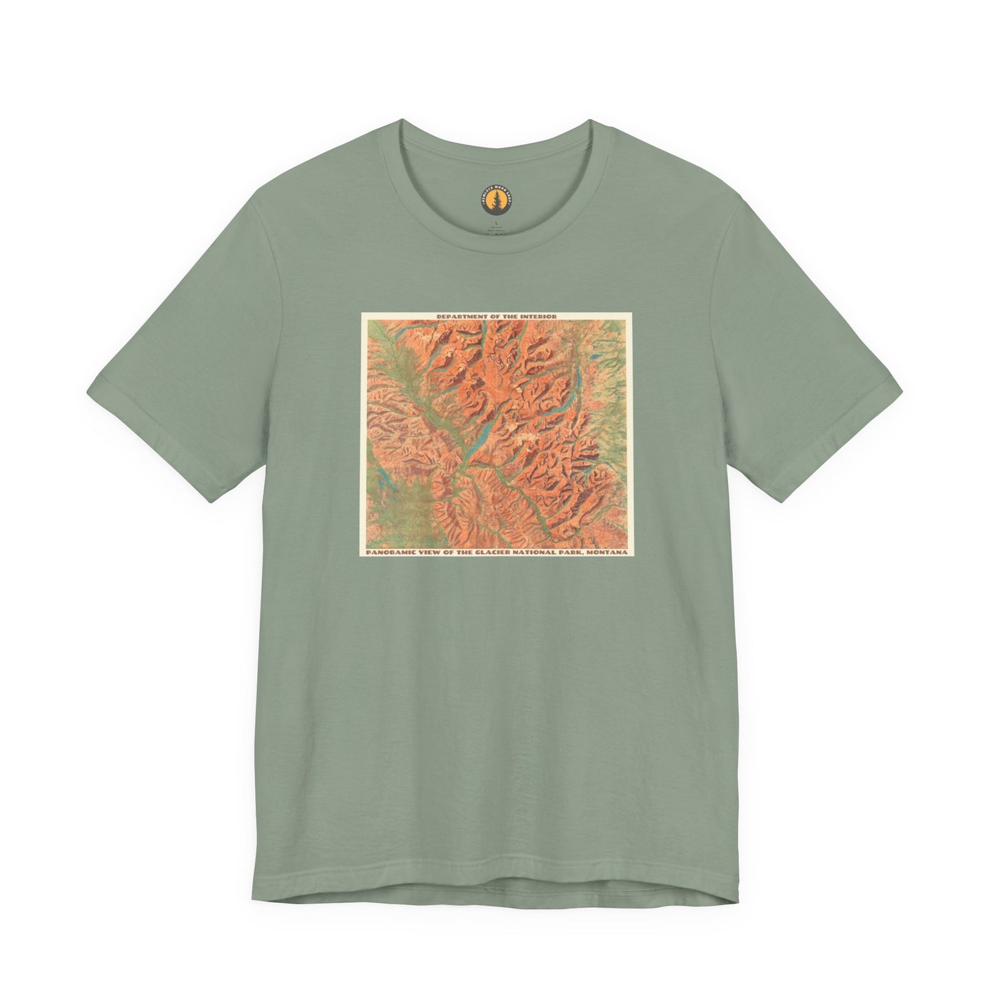 Glacier National Park Vintage Map Tee