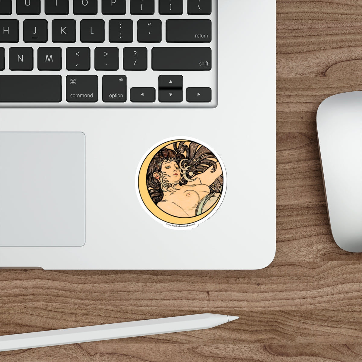 Witch Moon Art Nouveau Sticker :: Alphonse Mucha :: All-Weather, Water-Resistant Vinyl (5 sizes)
