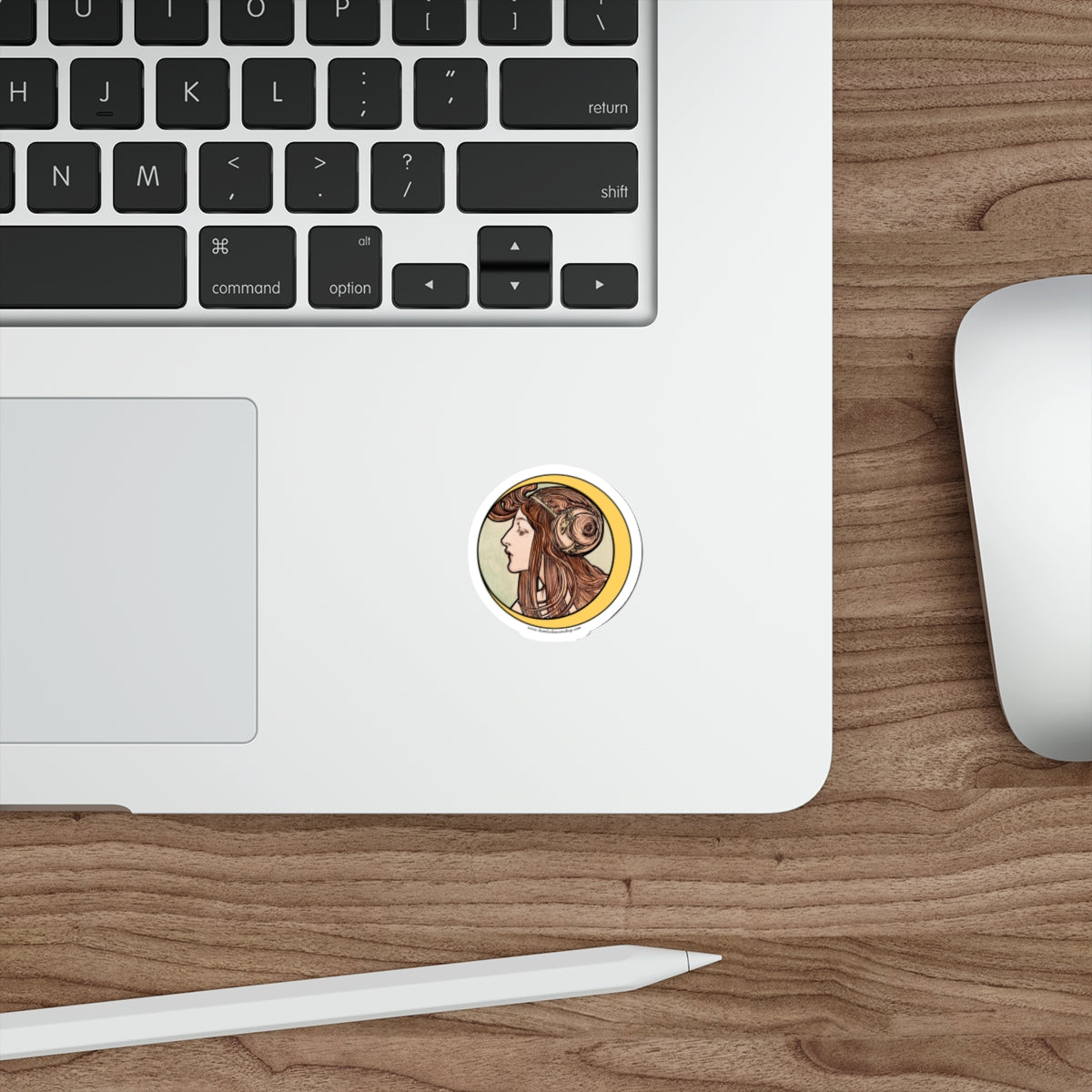 Crescent Moon Art Nouveau Sticker :: All-Weather, Water-Resistant Vinyl (5 sizes)