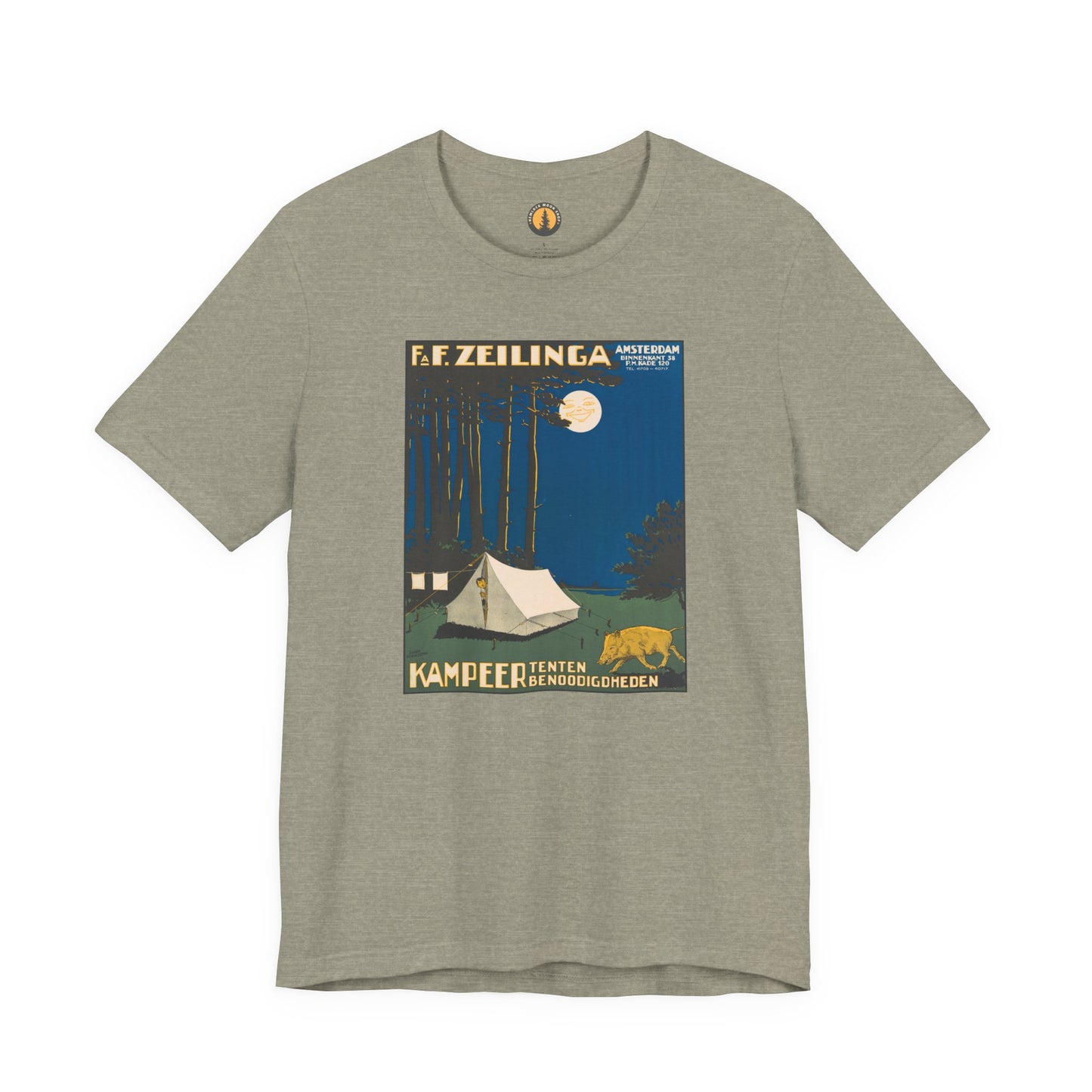 Amsterdam Tent Camping Vintage Tee | Full Moon Forest Adventure