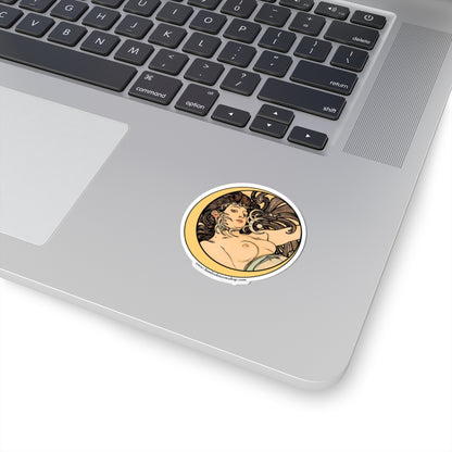 Witch Moon Art Nouveau Sticker (4 sizes)