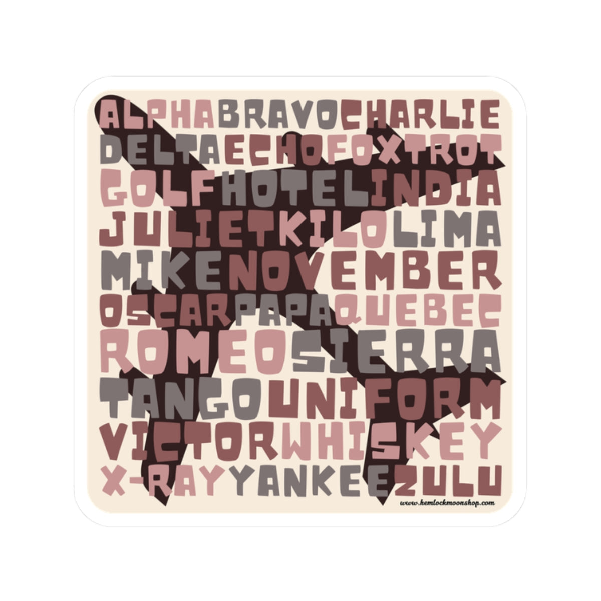 Retro Pink Aviation Alphabet Stickers (4 sizes)