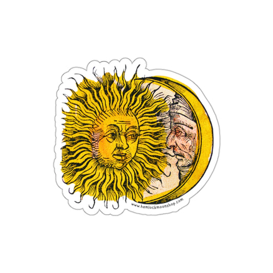 Sun and Moon Sticker :: All-Weather, Water-Resistant Vinyl (5 sizes)