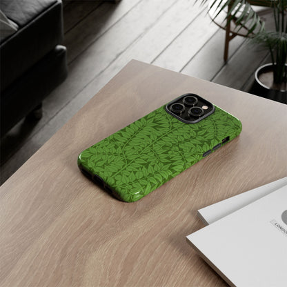 Antique Green Branch Pattern by William Morris iPhone Case