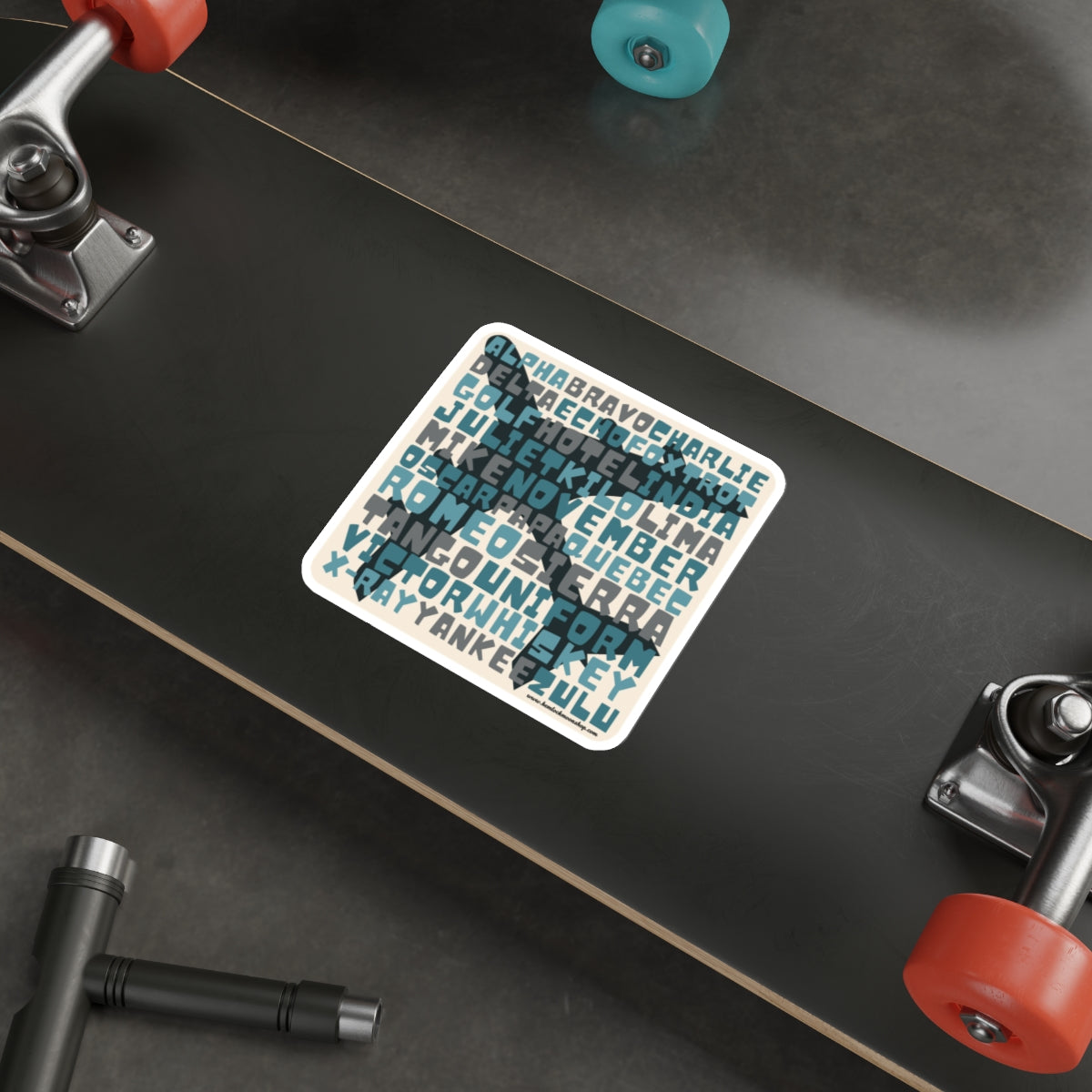 Blue Retro Aviation Alphabet Sticker :: All-Weather, Water-Resistant Vinyl (5 sizes)