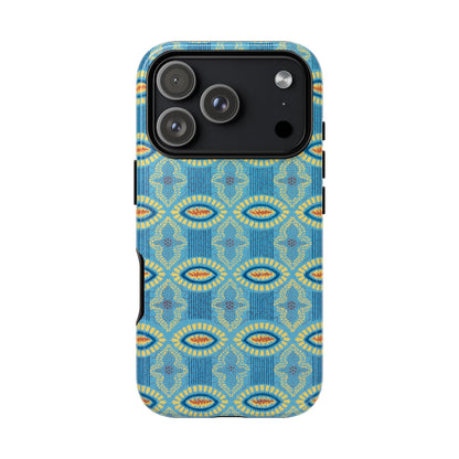 Turquoise Retro Geometric iPhone Case