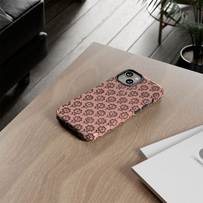 Dutch Pink & Brown Scattered Pattern Floral iPhone Case