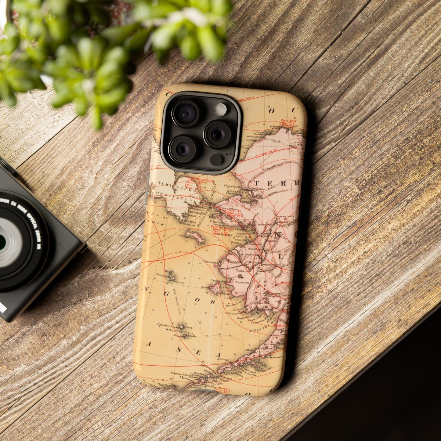 Alaska Territory Antique Map iPhone Case