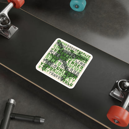 Green Retro Aviation Alphabet Sticker :: All-Weather, Water-Resistant Vinyl (5 sizes)