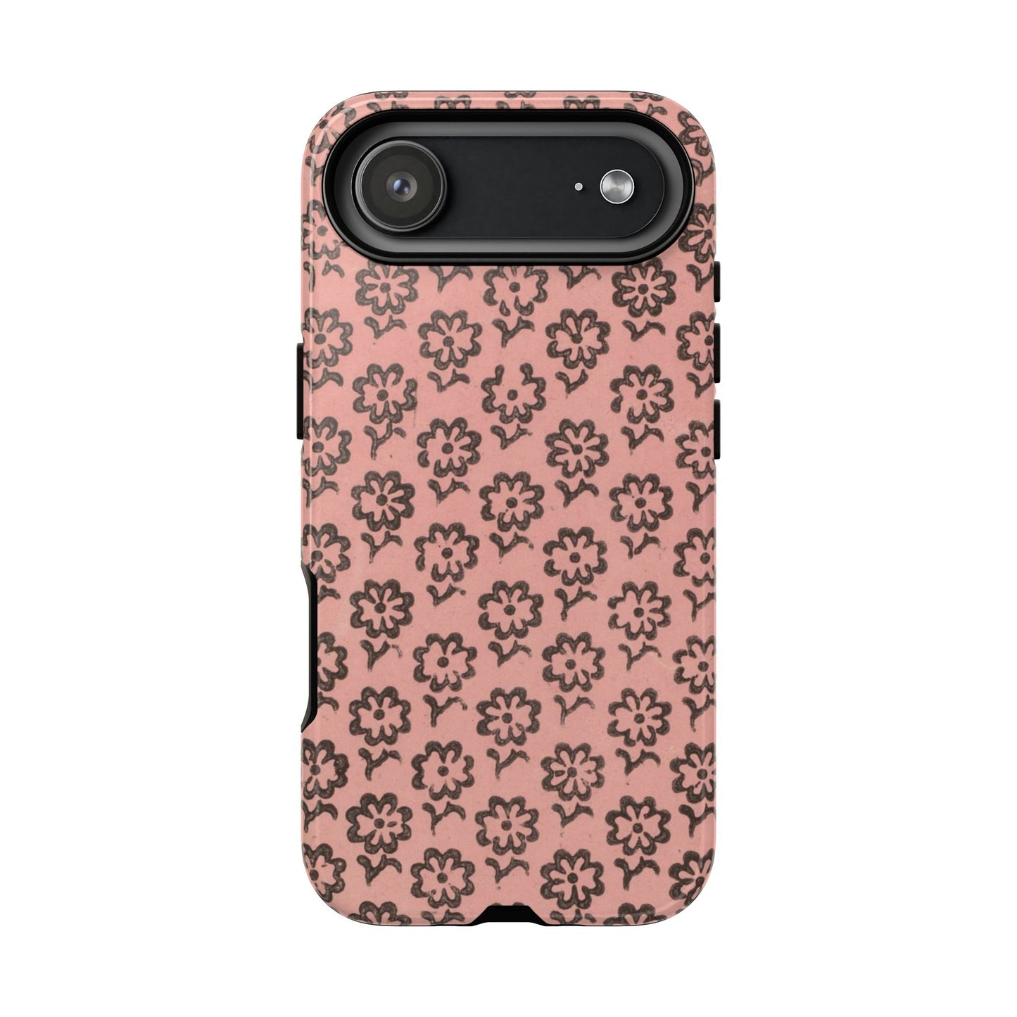 Dutch Pink & Brown Scattered Pattern Floral iPhone Case