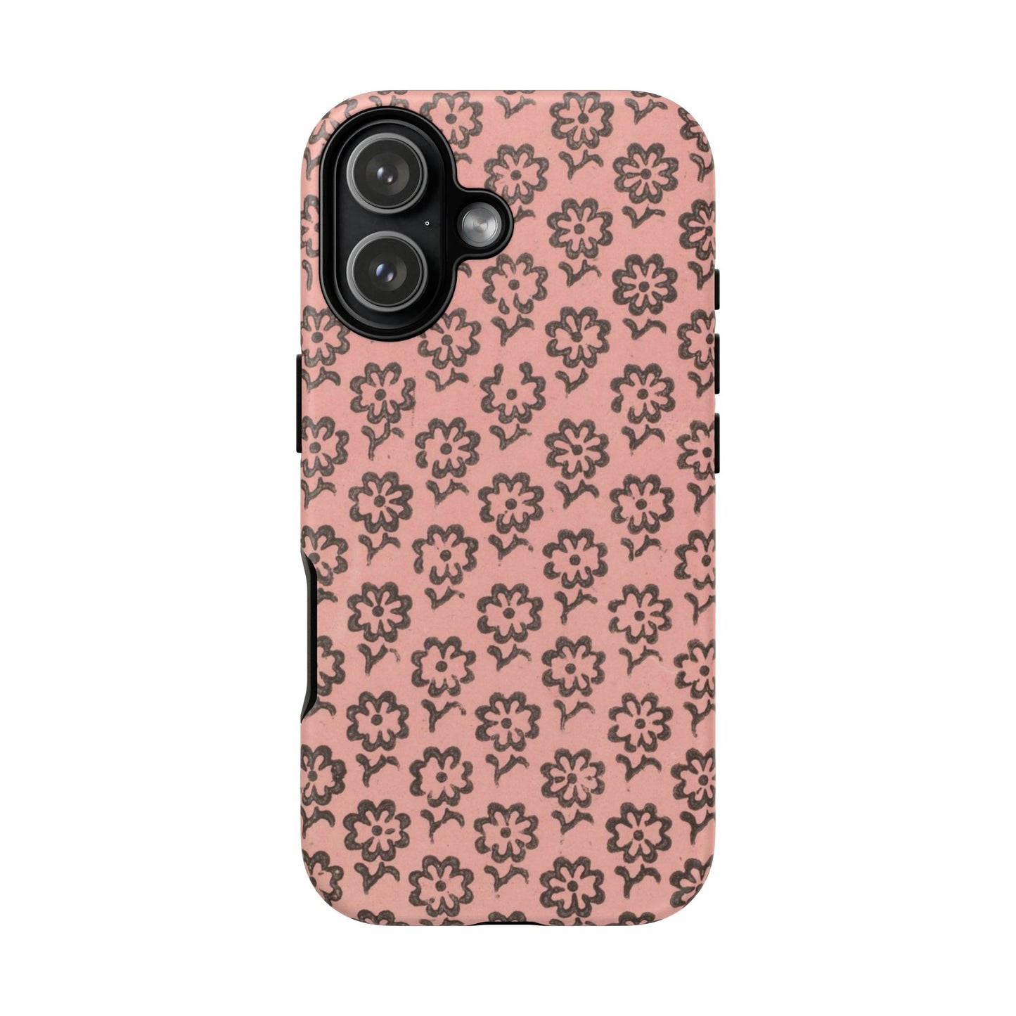 Dutch Pink & Brown Scattered Pattern Floral iPhone Case