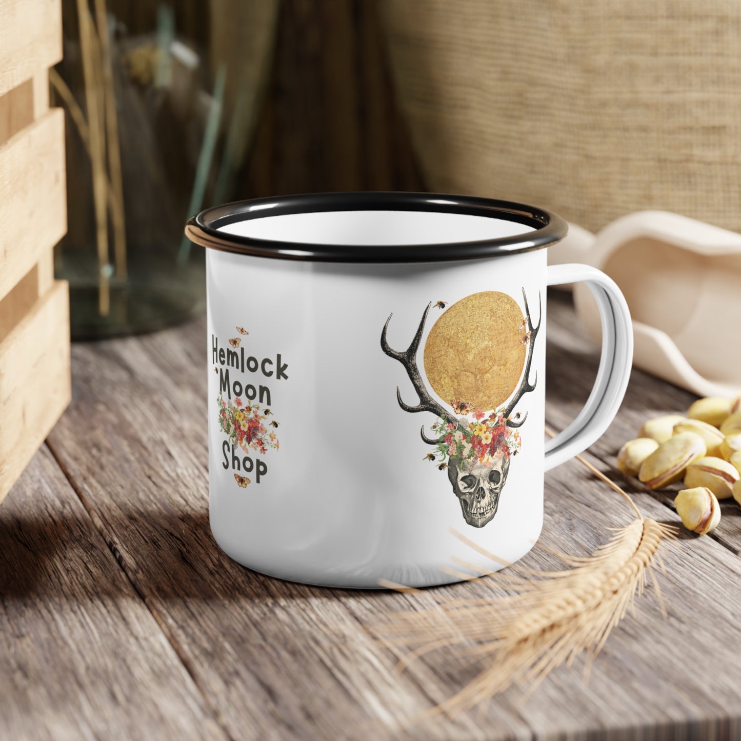 Magic Wildflower Moon Enamelware Campfire Cup