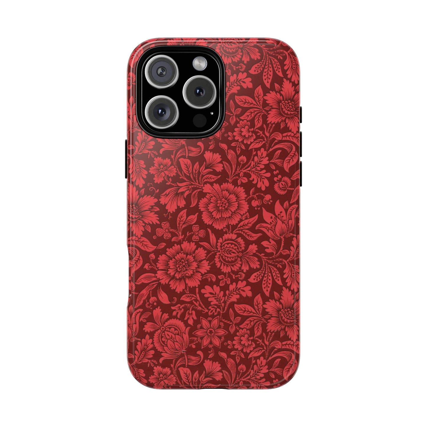Vintage Crimson Floral Botanical iPhone Case