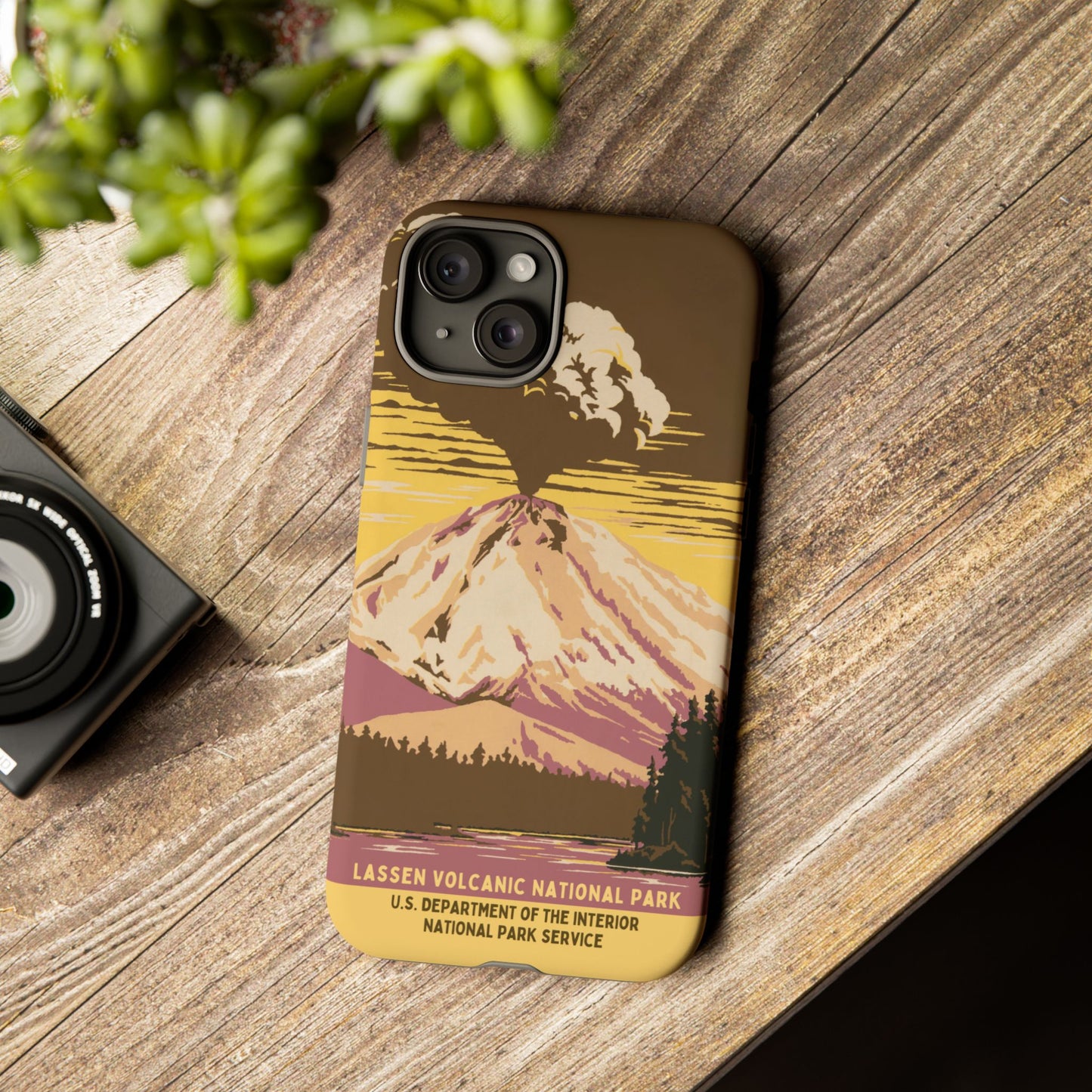 Lassen Volcanic National Park Retro iPhone Case