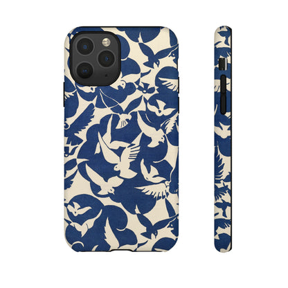 Blue Sky Birds Flying Retro iPhone Case