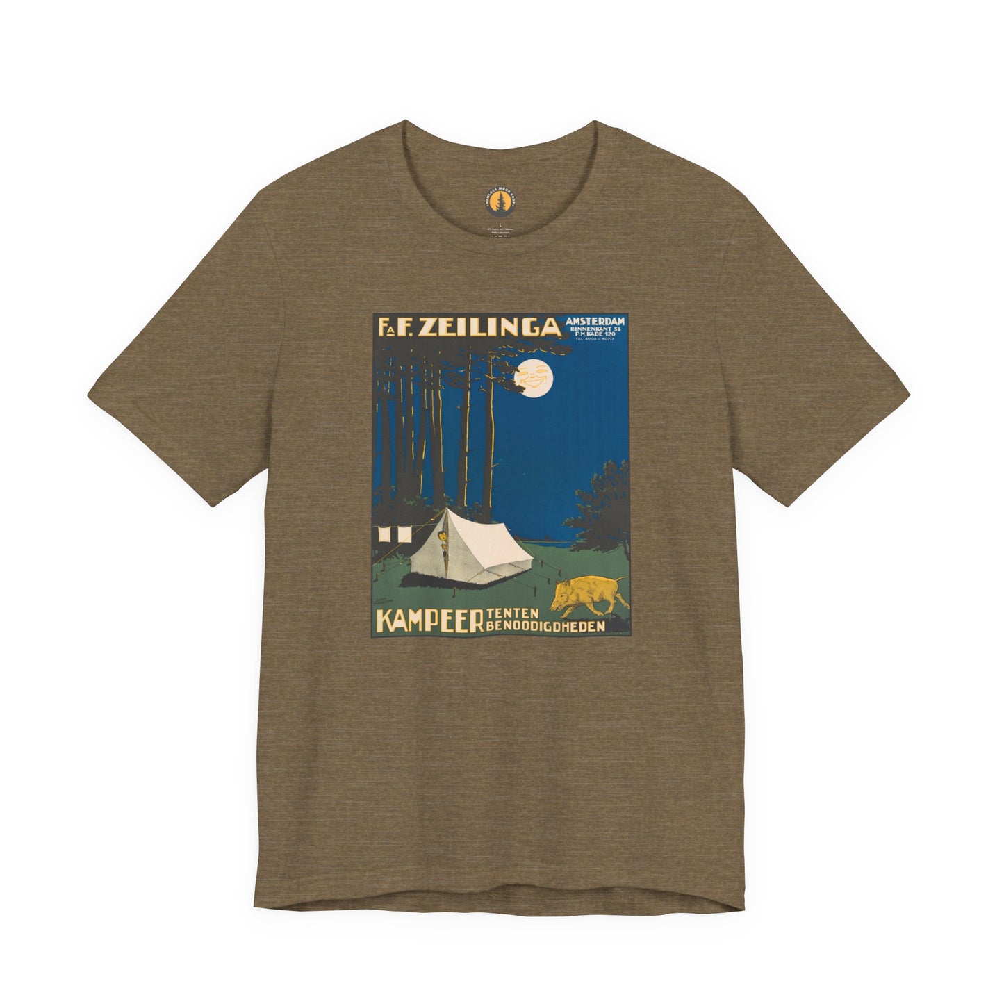 Amsterdam Tent Camping Vintage Tee | Full Moon Forest Adventure
