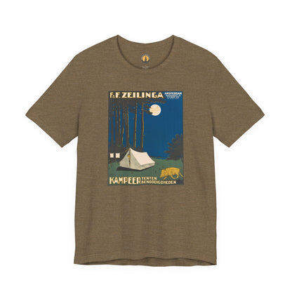 Amsterdam Tent Camping Vintage Tee | Full Moon Forest Adventure