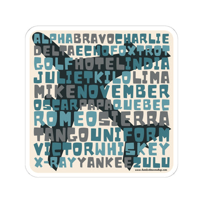 Retro Blue Aviation Alphabet Stickers (4 sizes)
