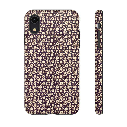 Coffee and Cream Vintage Floral Pattern iPhone Case