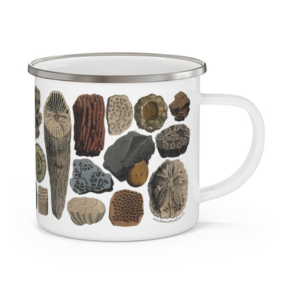 Antique Fossil Art Enamel Camp Mug