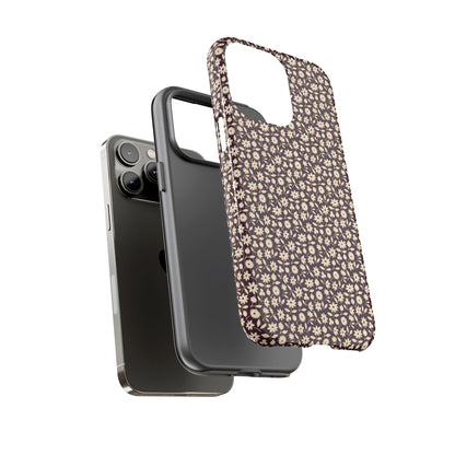 Coffee and Cream Vintage Floral Pattern iPhone Case