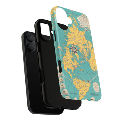 Map of Flying Retro iPhone Case