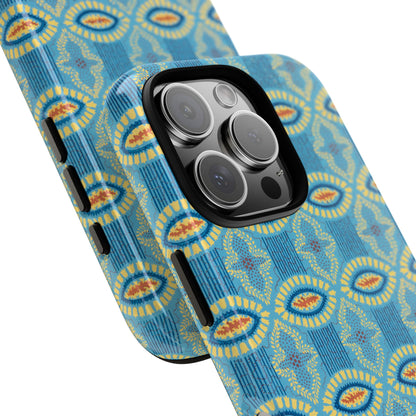 Turquoise Retro Geometric iPhone Case