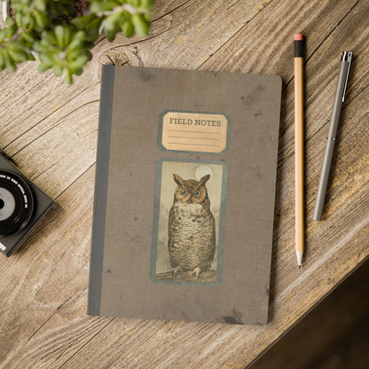 Owl & Moon Vintage Field Notes | Softcover Journal with Inside Illustrations