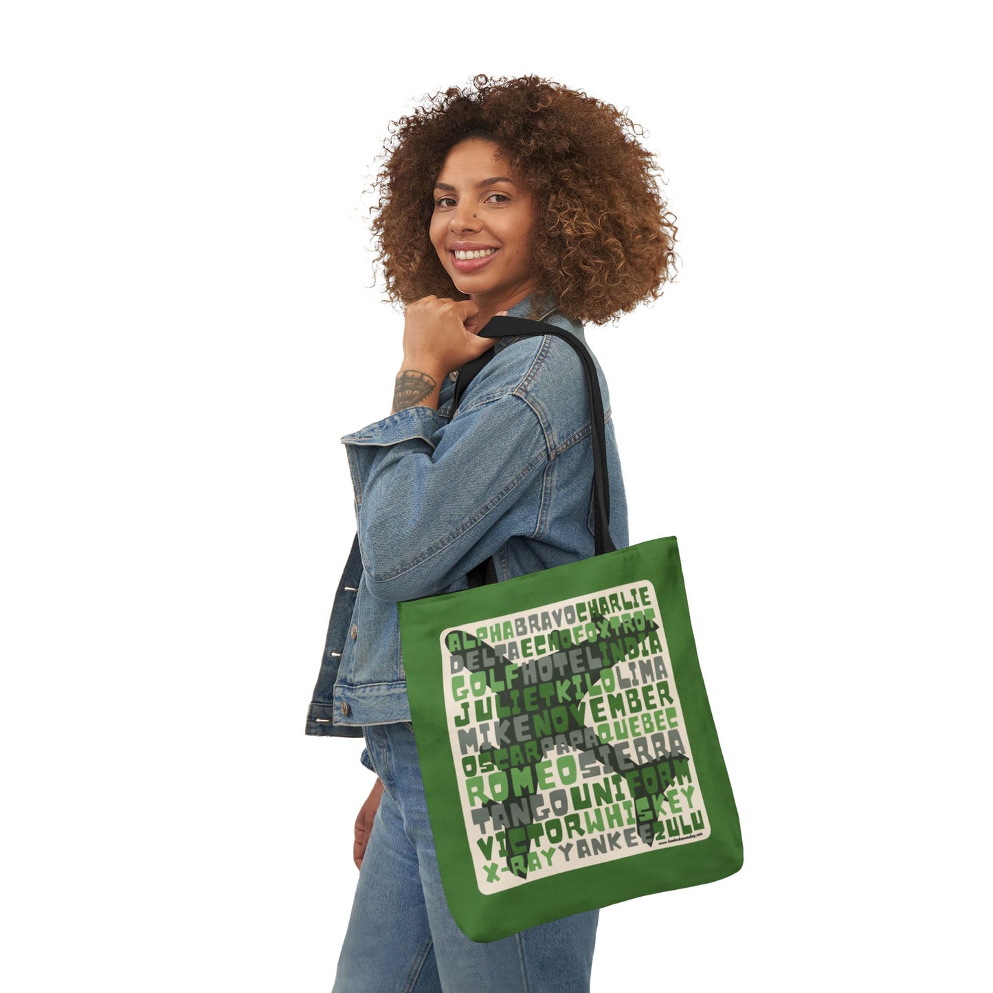 Green Aviation Alphabet Tote Bag (3 sizes)