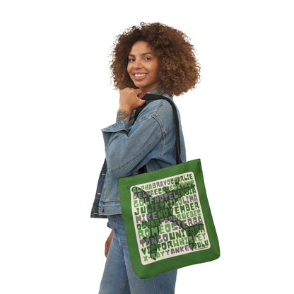 Green Aviation Alphabet Tote Bag (3 sizes)