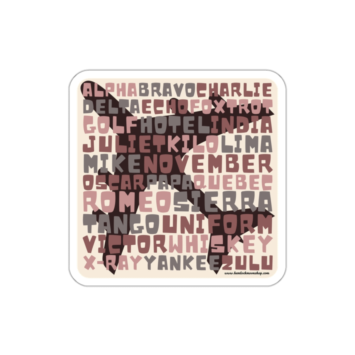 Pink Retro Aviation Alphabet Sticker :: All-Weather, Water-Resistant Vinyl (5 sizes)