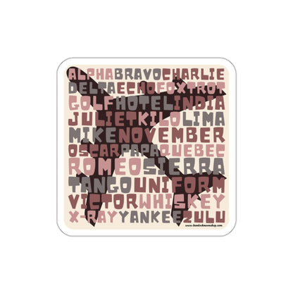 Pink Retro Aviation Alphabet Sticker :: All-Weather, Water-Resistant Vinyl (5 sizes)
