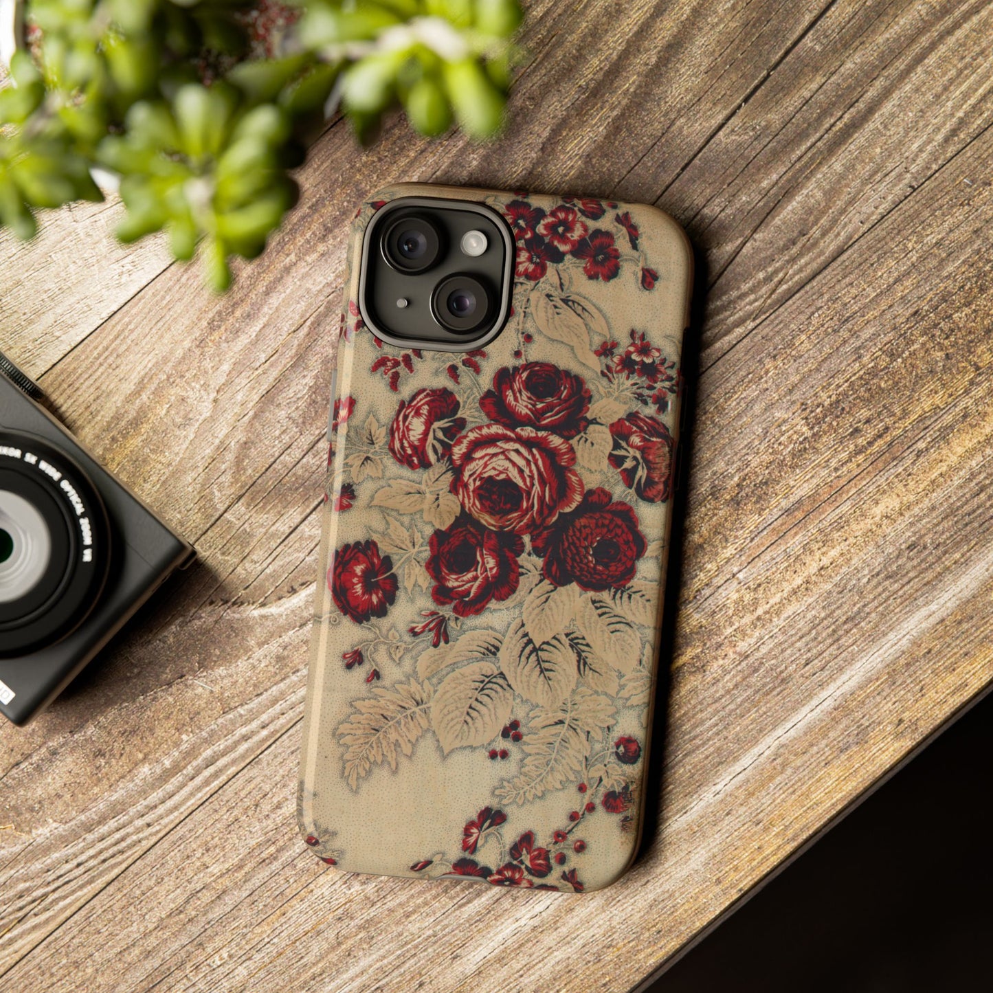 Red Roses Vintage iPhone Case