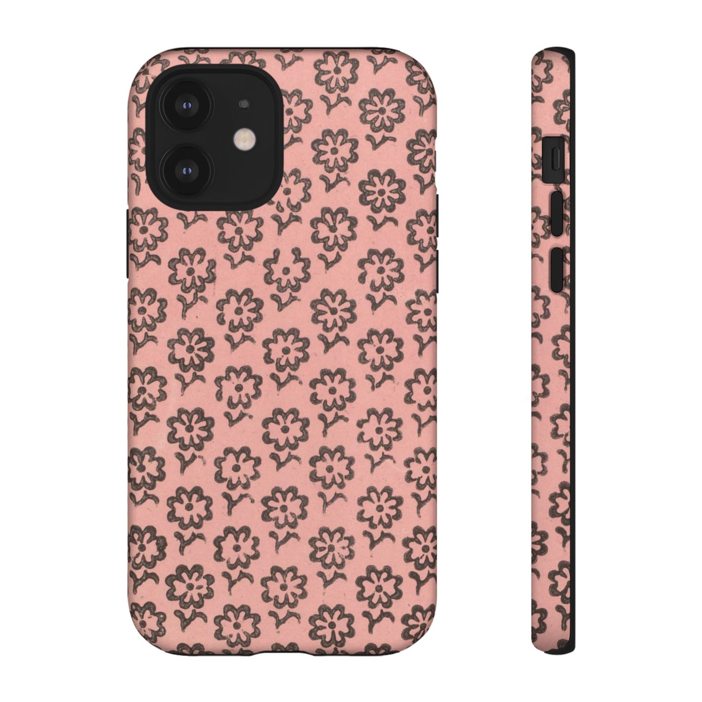 Dutch Pink & Brown Scattered Pattern Floral iPhone Case