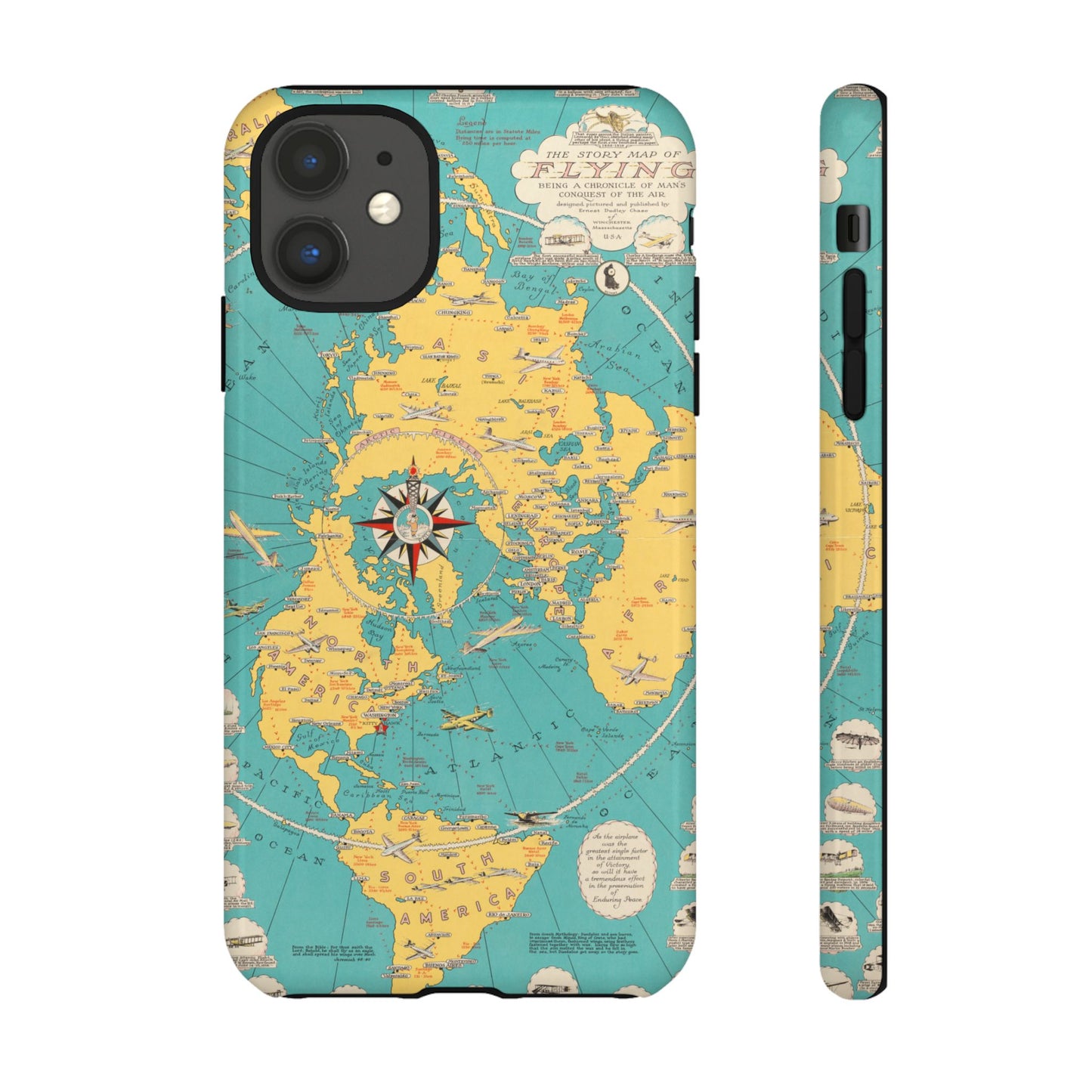 Map of Flying Retro iPhone Case