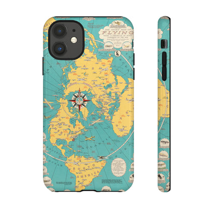 Map of Flying Retro iPhone Case