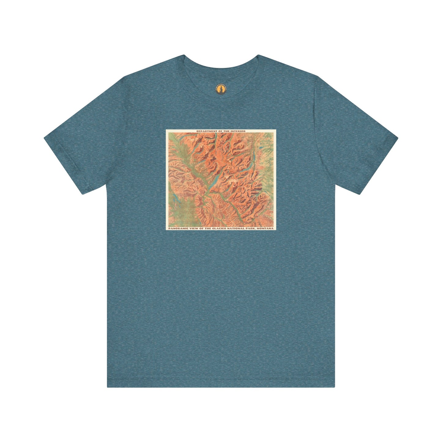 Glacier National Park Vintage Map Tee