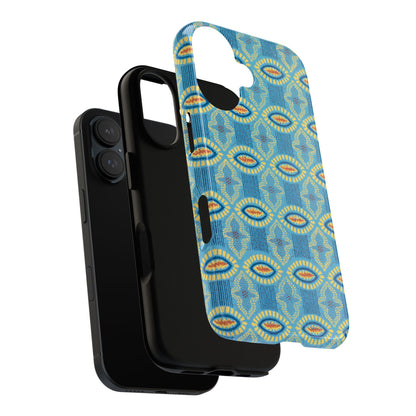 Turquoise Retro Geometric iPhone Case