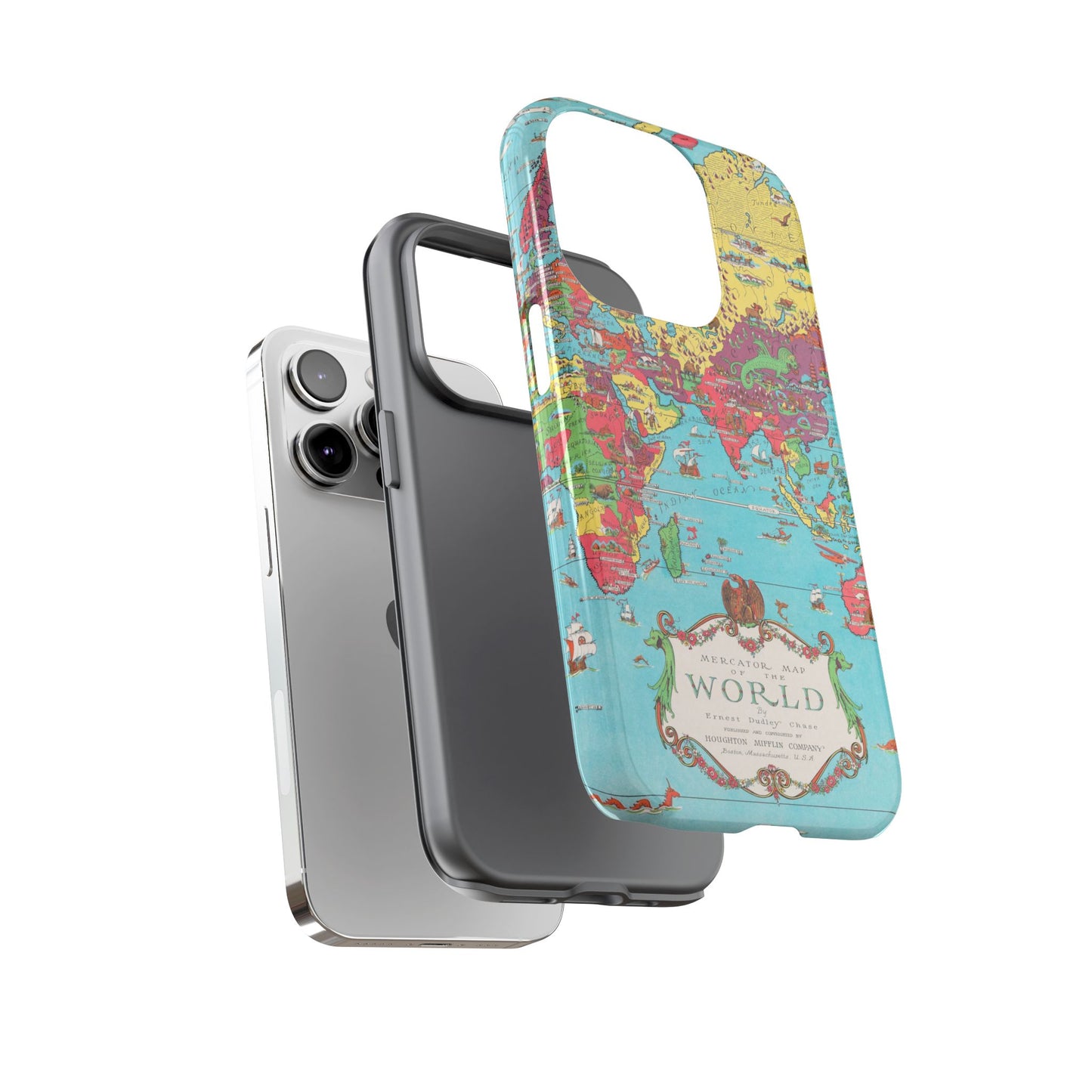 Map of the World Retro Travel iPhone Case