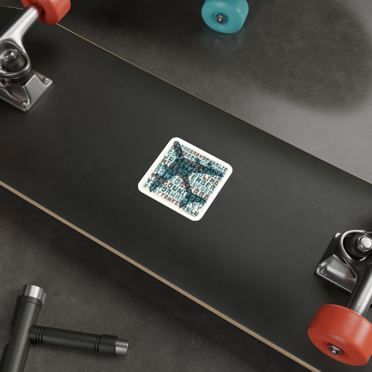 Blue Retro Aviation Alphabet Sticker :: All-Weather, Water-Resistant Vinyl (5 sizes)
