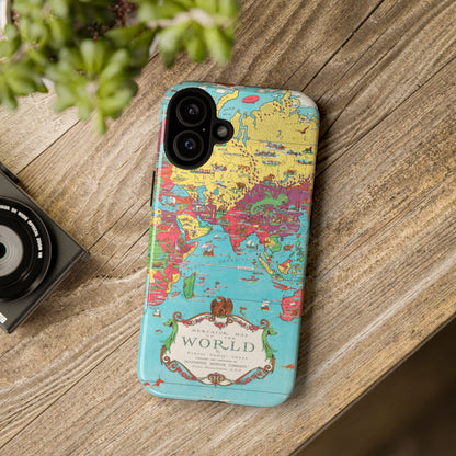 Map of the World Retro Travel iPhone Case