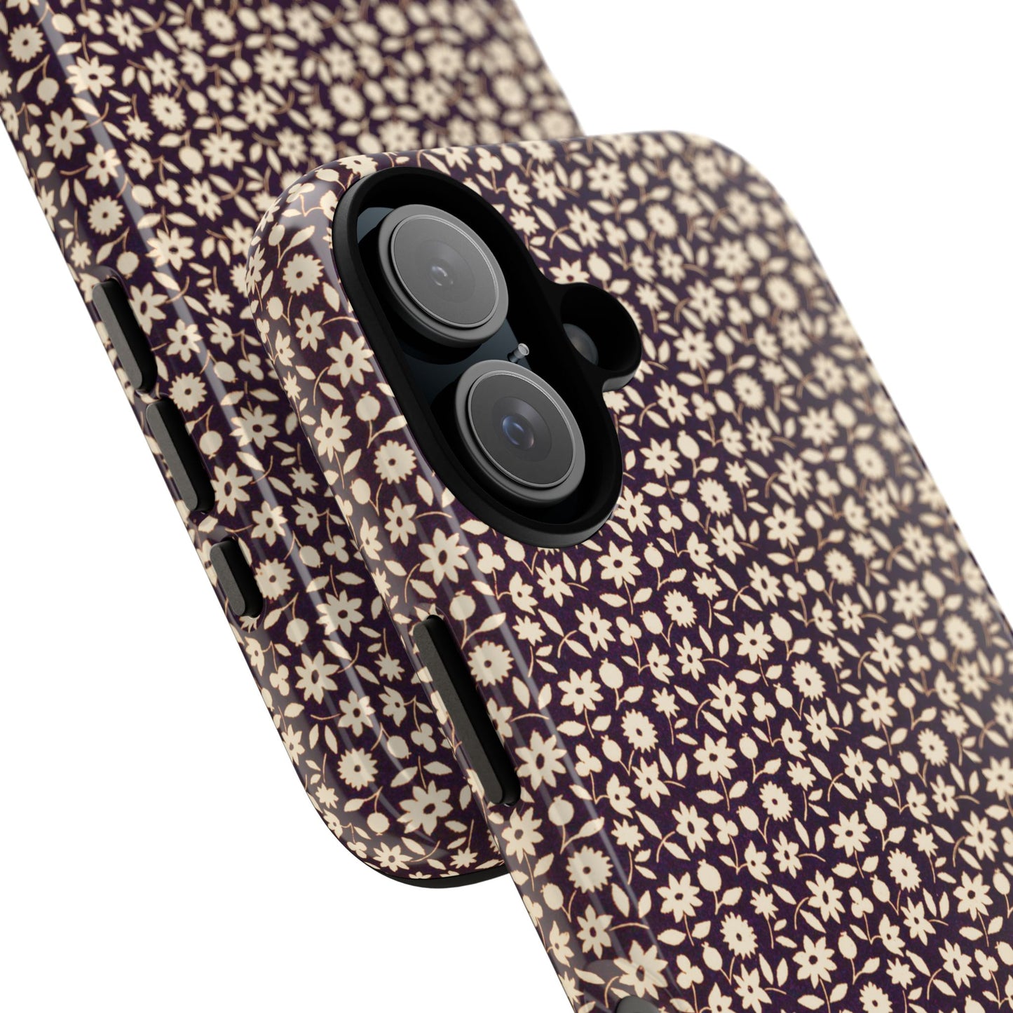 Coffee and Cream Vintage Floral Pattern iPhone Case
