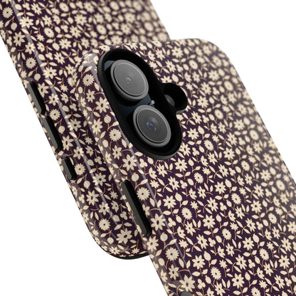 Coffee and Cream Vintage Floral Pattern iPhone Case