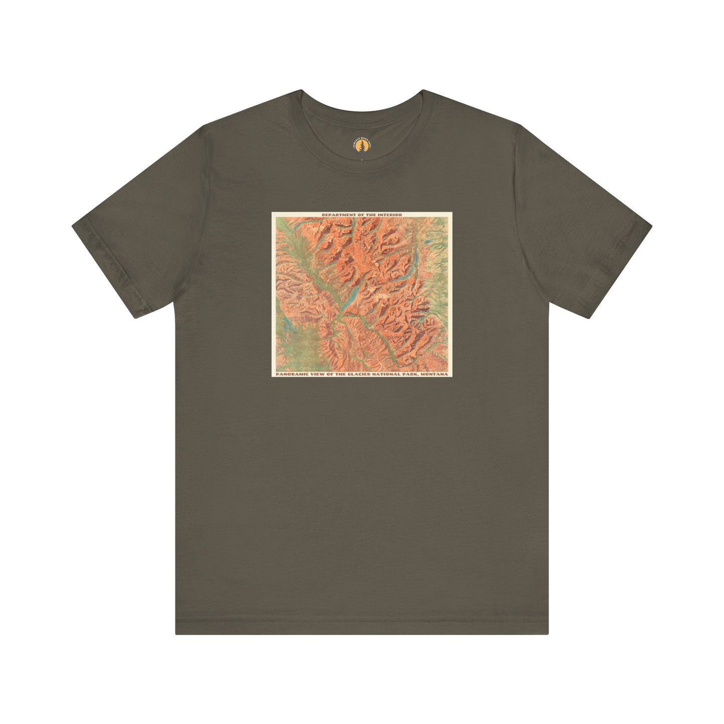 Glacier National Park Vintage Map Tee