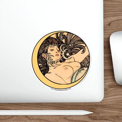 Witch Moon Art Nouveau Sticker :: Alphonse Mucha :: All-Weather, Water-Resistant Vinyl (5 sizes)