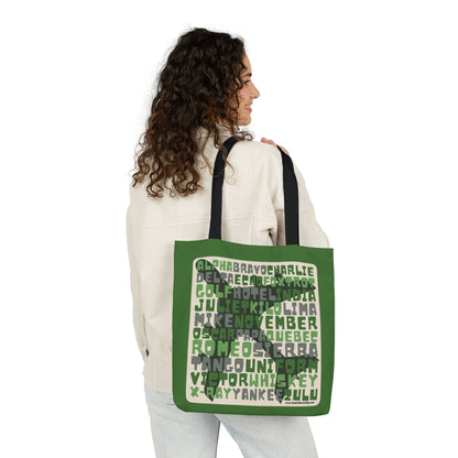 Green Aviation Alphabet Tote Bag (3 sizes)